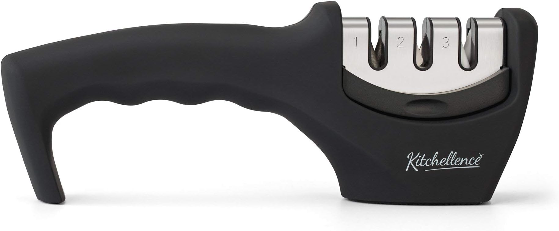 4-in-1 Kitchen Knife Accessories: 3-Stage Knife Sharpener Helps Repair, Restore, Polish Blades and Cut-Resistant Glove (Blue