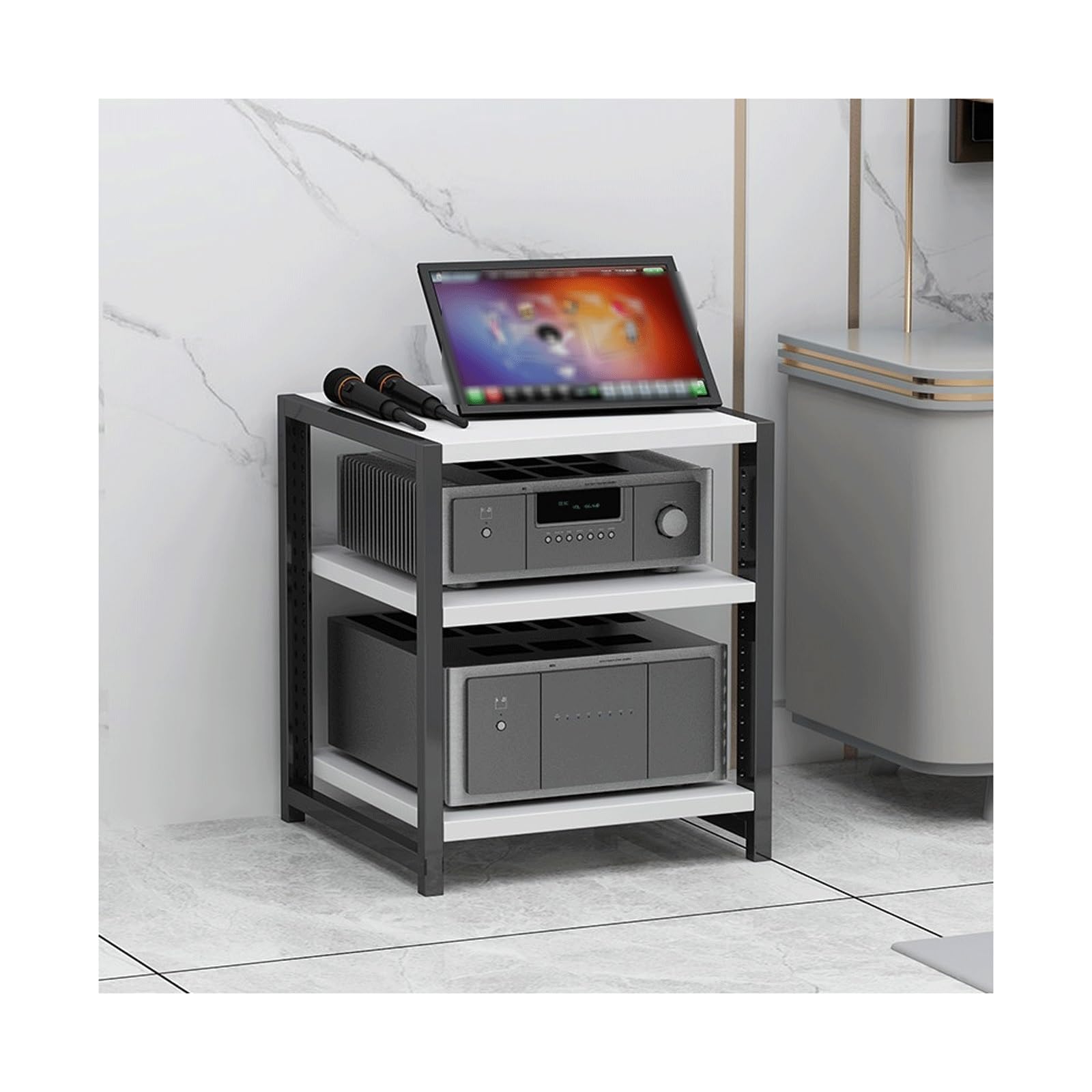 Torre de componentes de audio y vídeo ajustable para almacenamiento de equipos multimedia