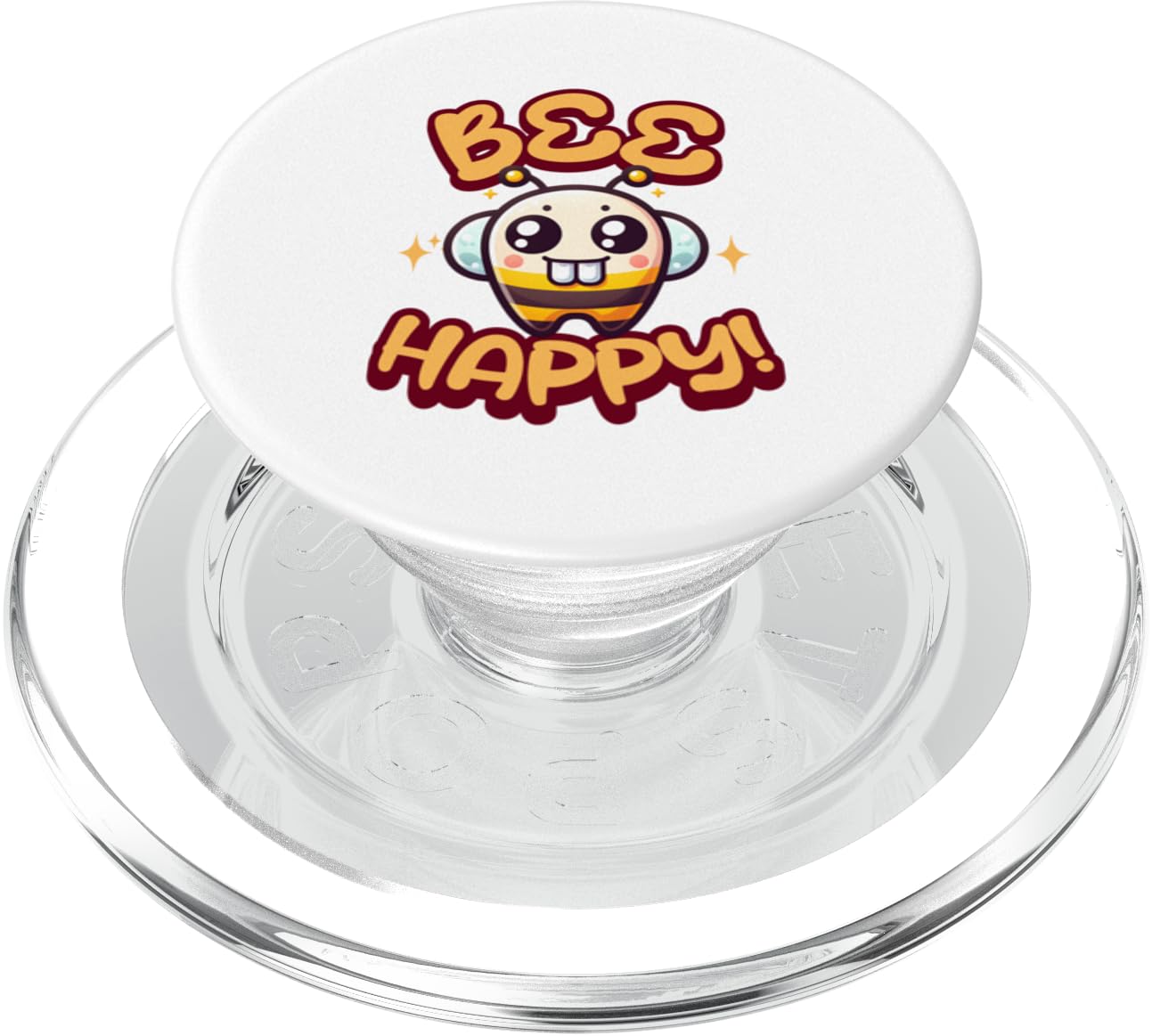 Funny Bee Happy Beekeeper Bee Be Happy PopSockets PopGrip for MagSafe, Clear