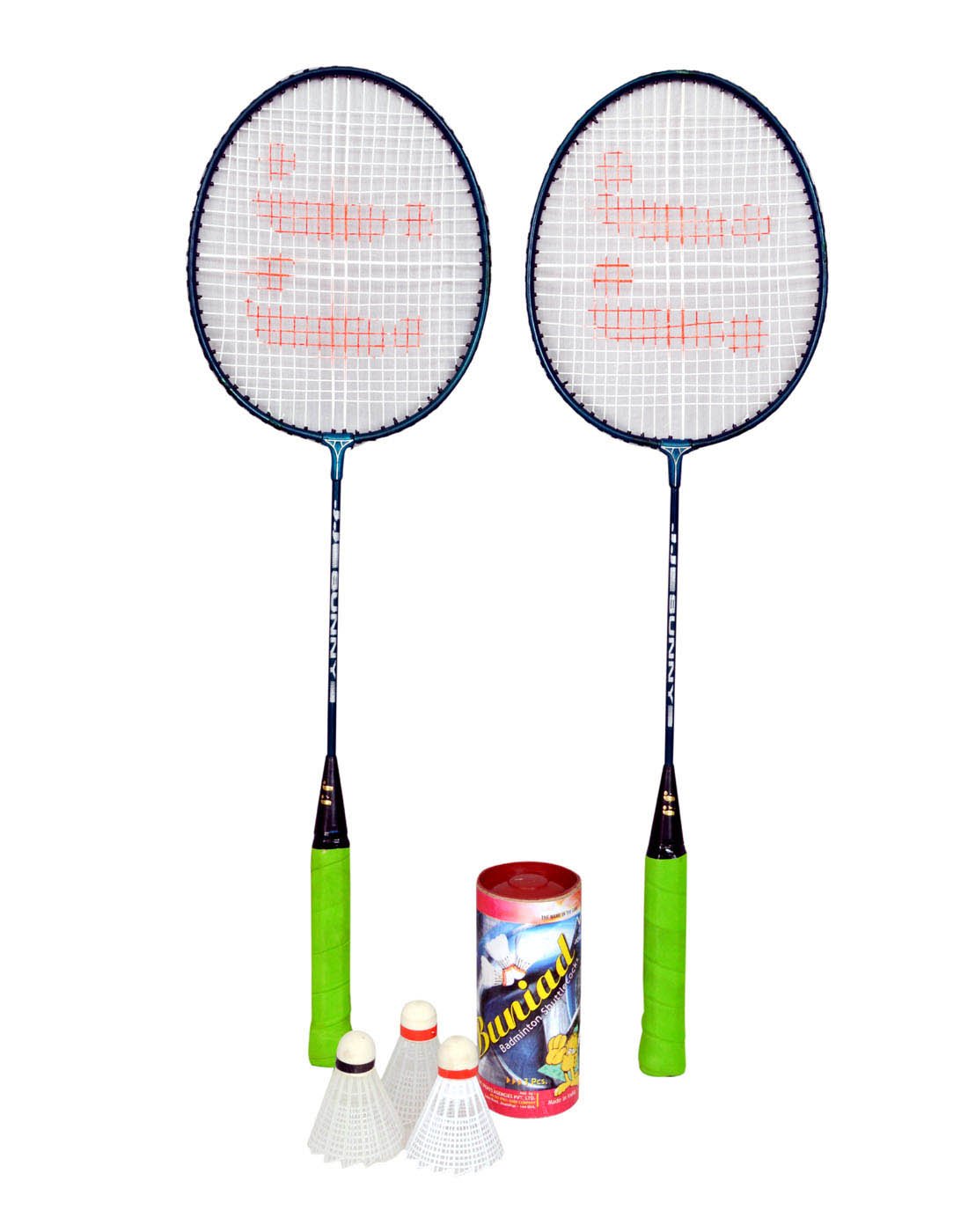 JJ Jonex Badminton Set 2 Rackets and 3 Shuttles with Full Cover Kin