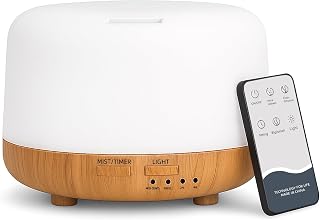 SPLITSKY 300ml Essential Oil Diffuser with Remote, Ultrasonic Cool Mist Humidifier, 7 Colors LED, Timer, Quiet 8H for Home Yoga Bedroom