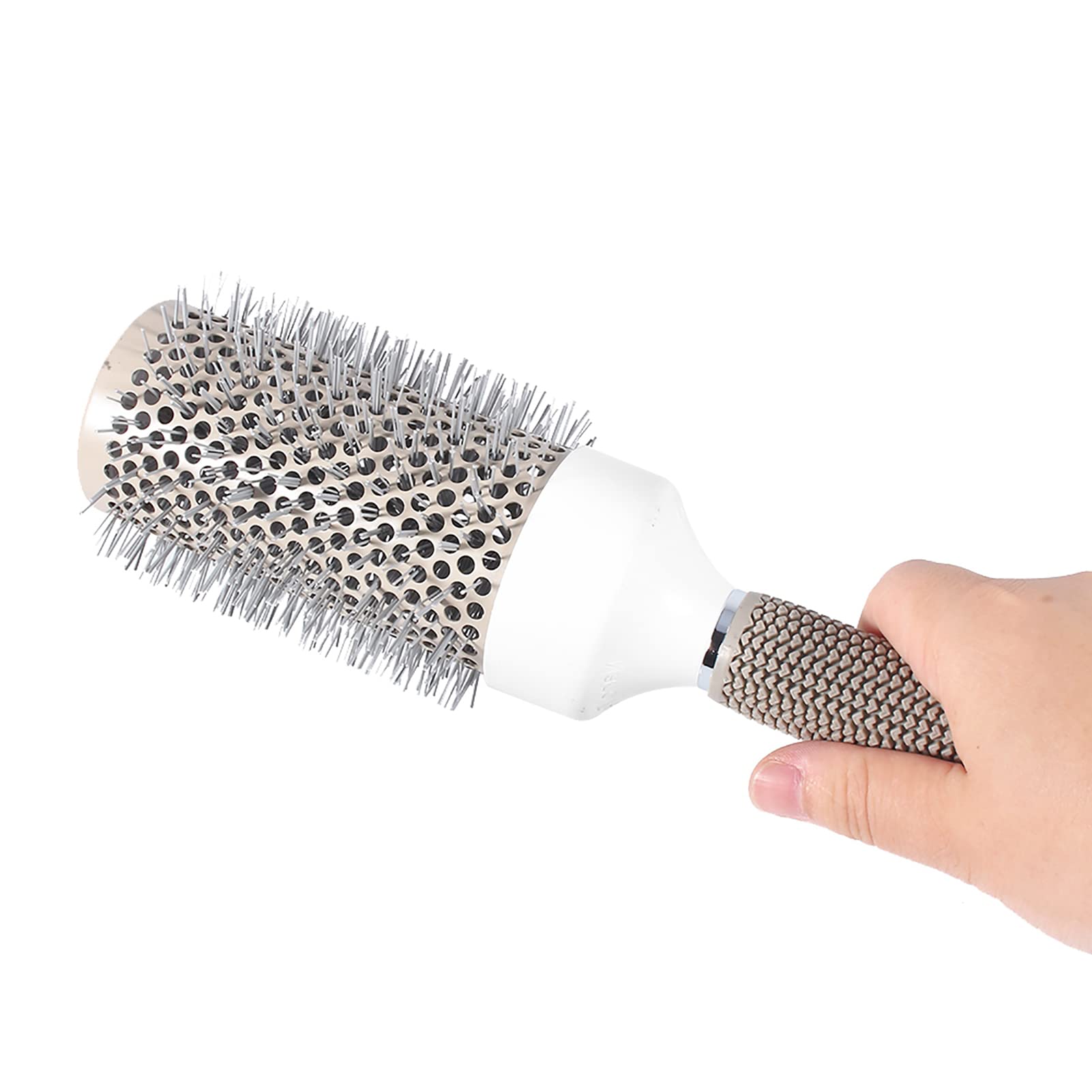Round Brush for Blow Dry Styling Ceramic Coated Boar Bristle Salon Style Vent Comb for Drying Straightening, Curling 25# - Image 2
