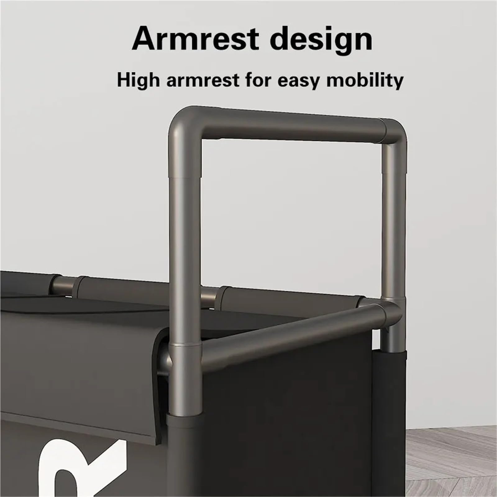 Cesto Portabiancheria Con Ruote Cesto for la biancheria a 3 scomparti con ruote, organizer for vestiti, divisorio impermeabile for il bagno(Grey armless design)