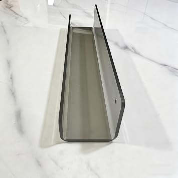 Sample Acrylic Tile Display Rack,Wall Mounted Sample Display Stand,Organizer Shelf with 10,Metal Building Plate Wall Holders For Display,tile holder for Exhibition HallsGray,10 cm/3.9 in