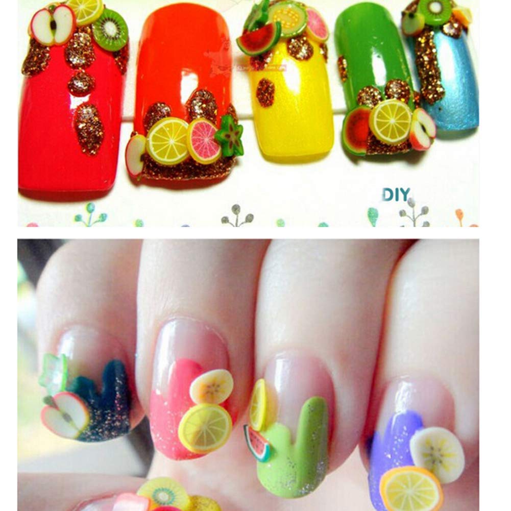 Fruit Slice Nail Art Astuce Nail Art Décoration Mignon Doigt Ongles Fruits Frais Multi Usage Polymère Pâte De Fruits Bâtons (1 Boîte 12 Motif) Traitement de la mode
