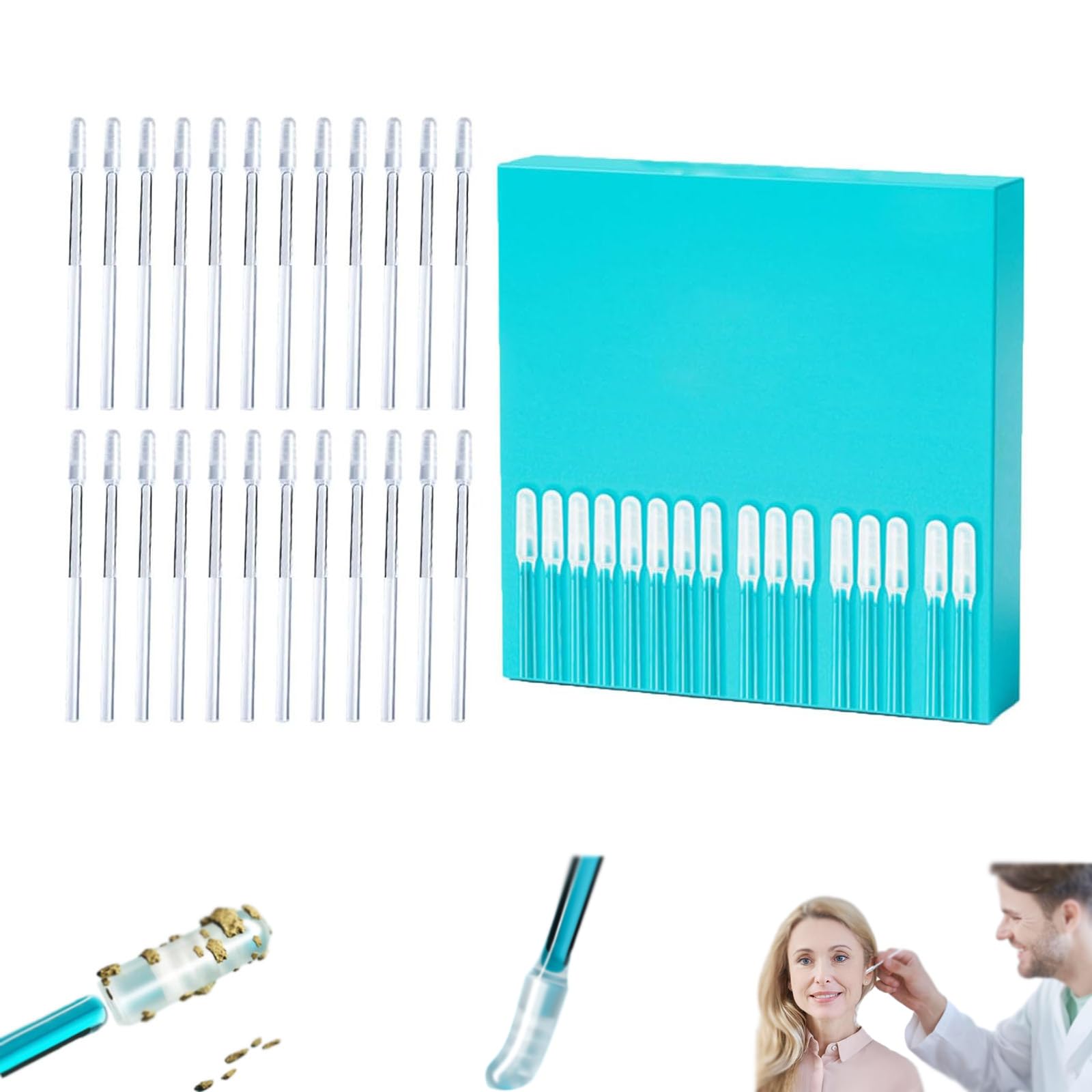 Resin Gel Ear Stick Sticky Ear Cleaning Stick Gentle Ear Cleaning Stick Reusable Earwax Removal Adhesive Swabs Soft
