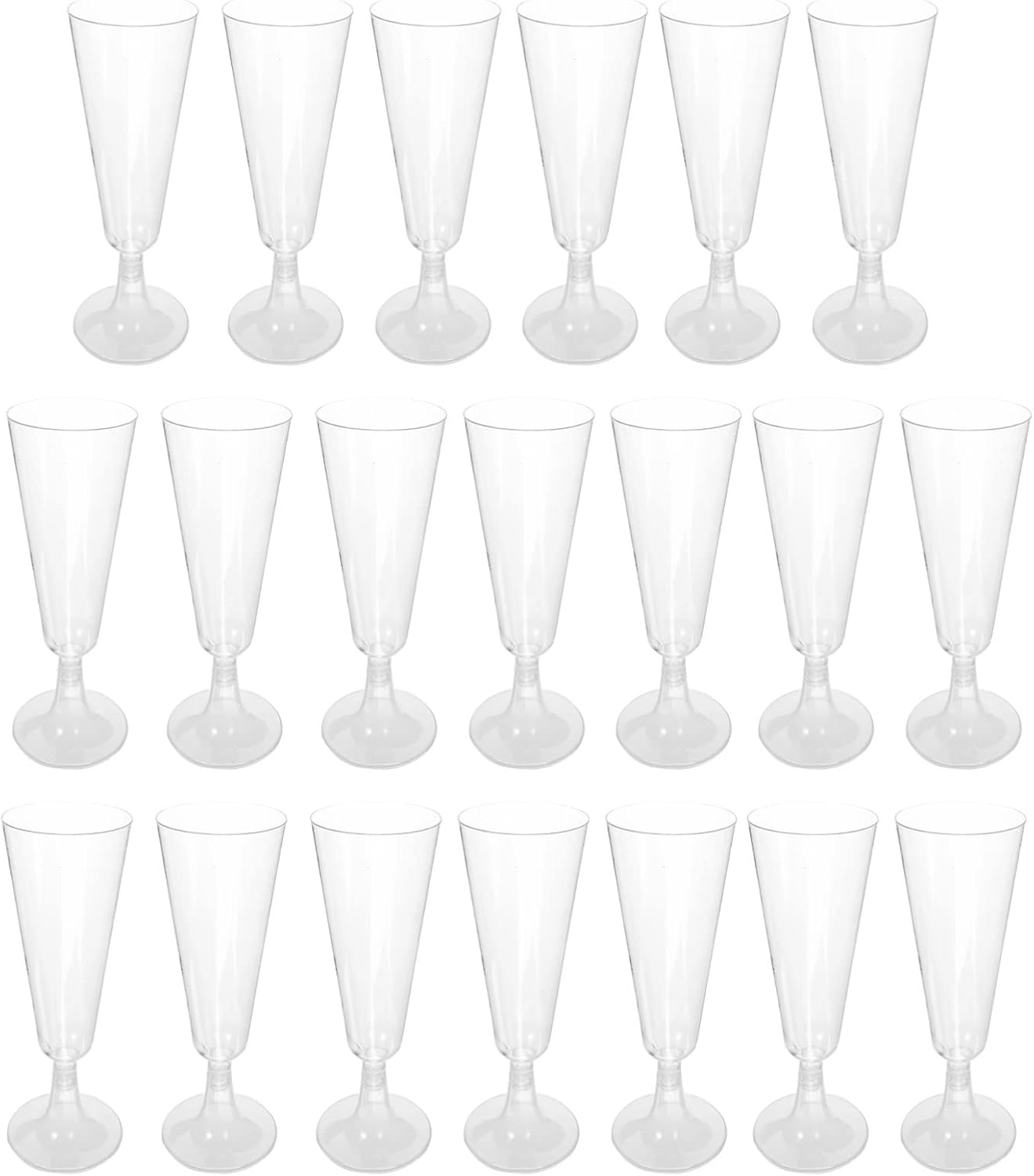 UPKOCH Wine Glasses 20 Pcs Plastic Champagne Flutes Clear Plastic Toasting Glasses