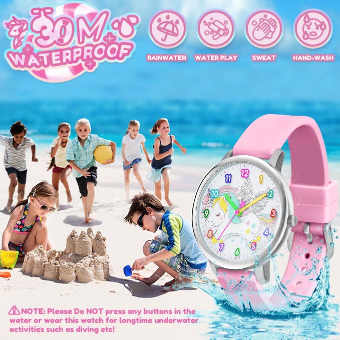 Bisley Children Watch for Boys and Girls Cute Unicom Dial Silicone Strap Easy to Read4