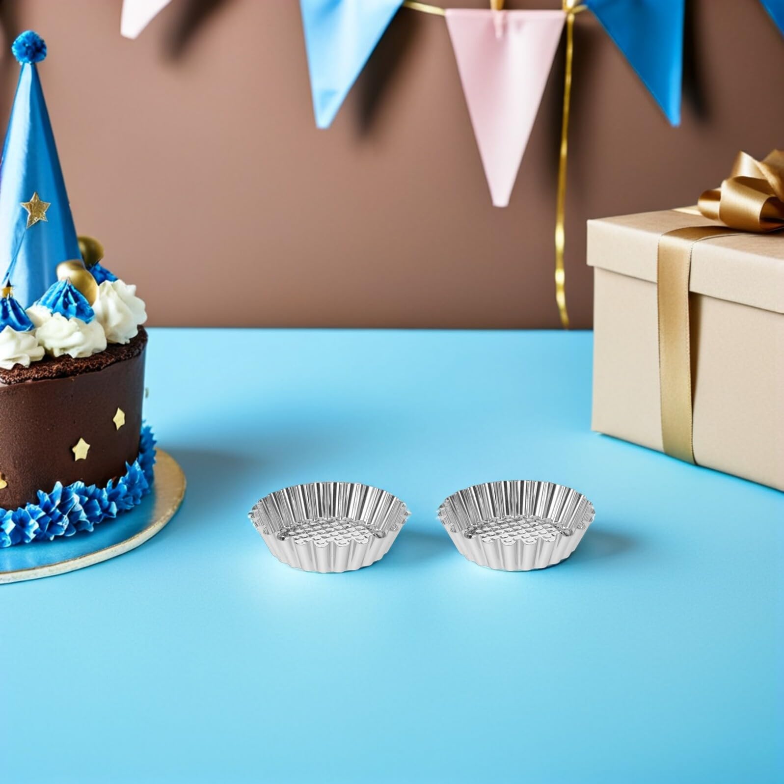 30piezas Molde para Pastel de Acero Inoxidable para Cupcakes y Muffins Antiadherente Unidades para Hornear Tartas y Bizcochos