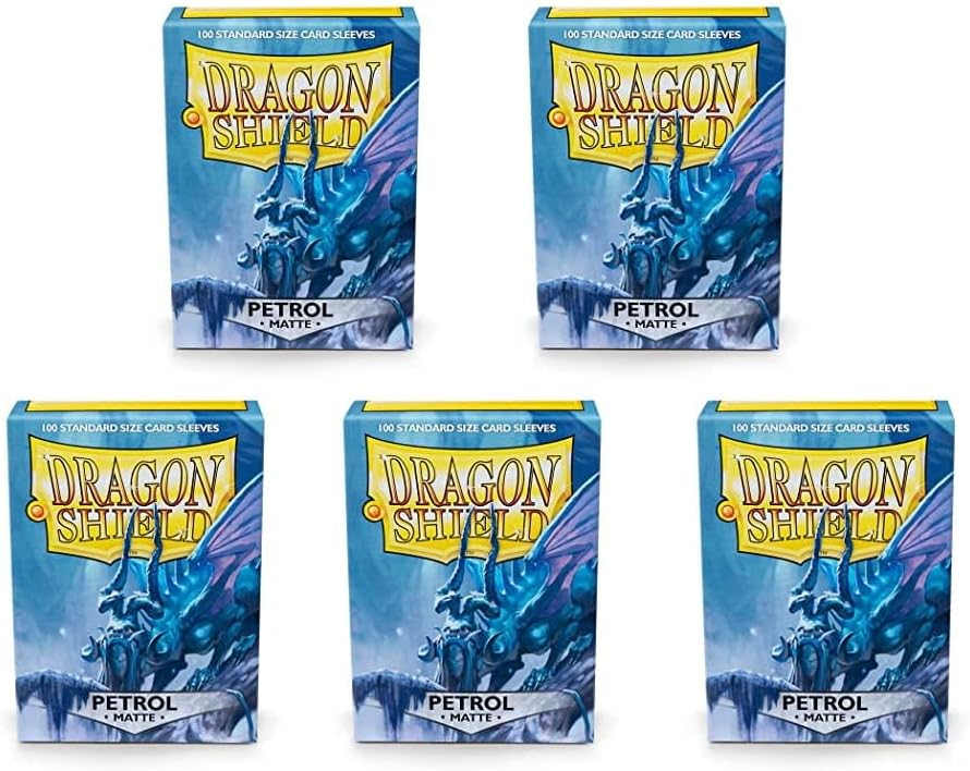 5 Packs Dragon Shield Matte Petrol Standard Size 100 ct Card Sleeves Value Bundle!