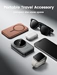 Lamicall Compact 3 en 1 Station de recharge pour Apple - Chargeur sans fil portable pour Safe Mag pliable, Support magnétique pour téléphones intelligents, Table de nuit de voyage pour iPhone 17, 16, 15, 14, Montre Apple, AirPods