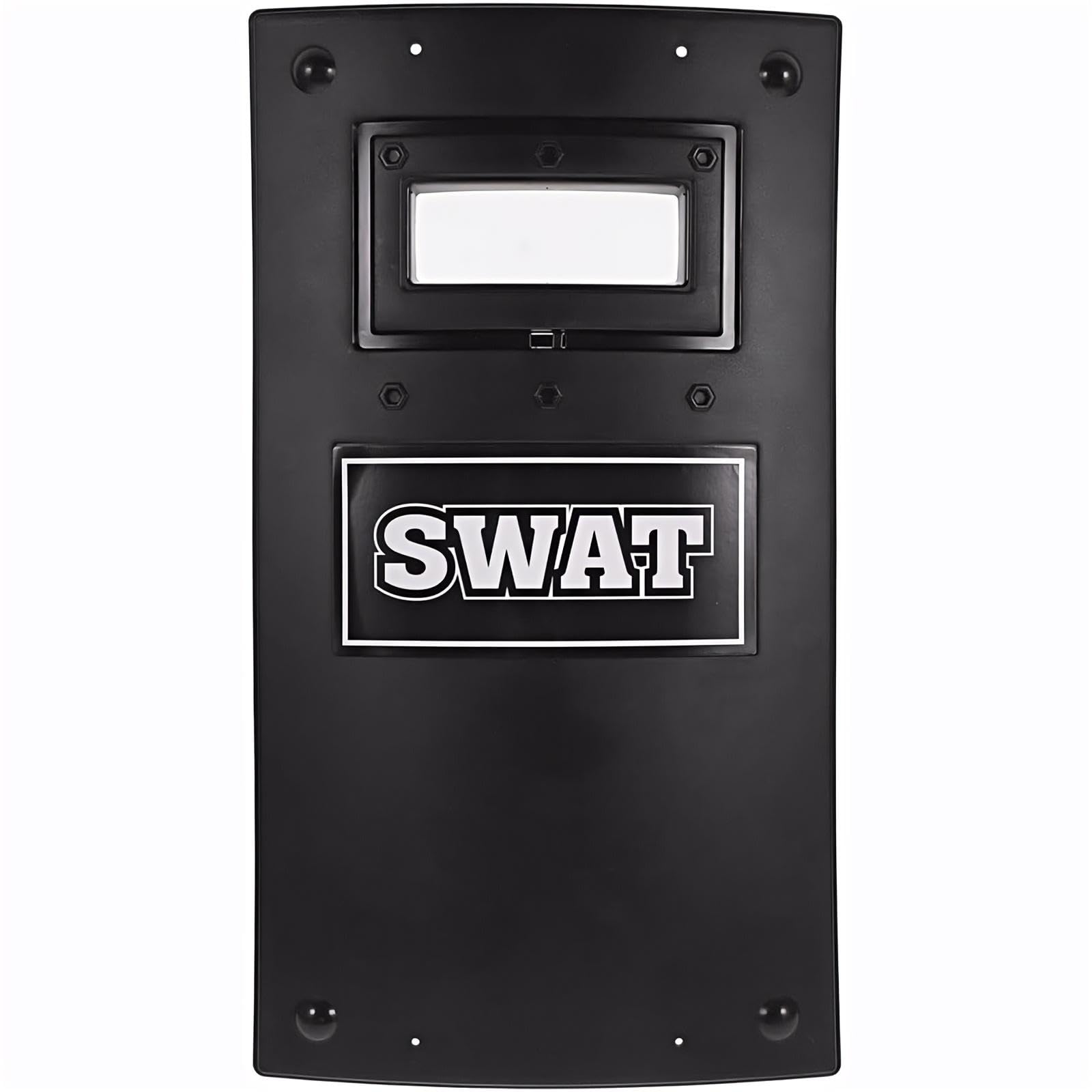 Police Cop Shield Playset, 16x9 Inches Cosplay Play Accessory Set Realistic Kids Role-Play Toy, Plastic Special Props for Festival Party Voice Changer Model Black