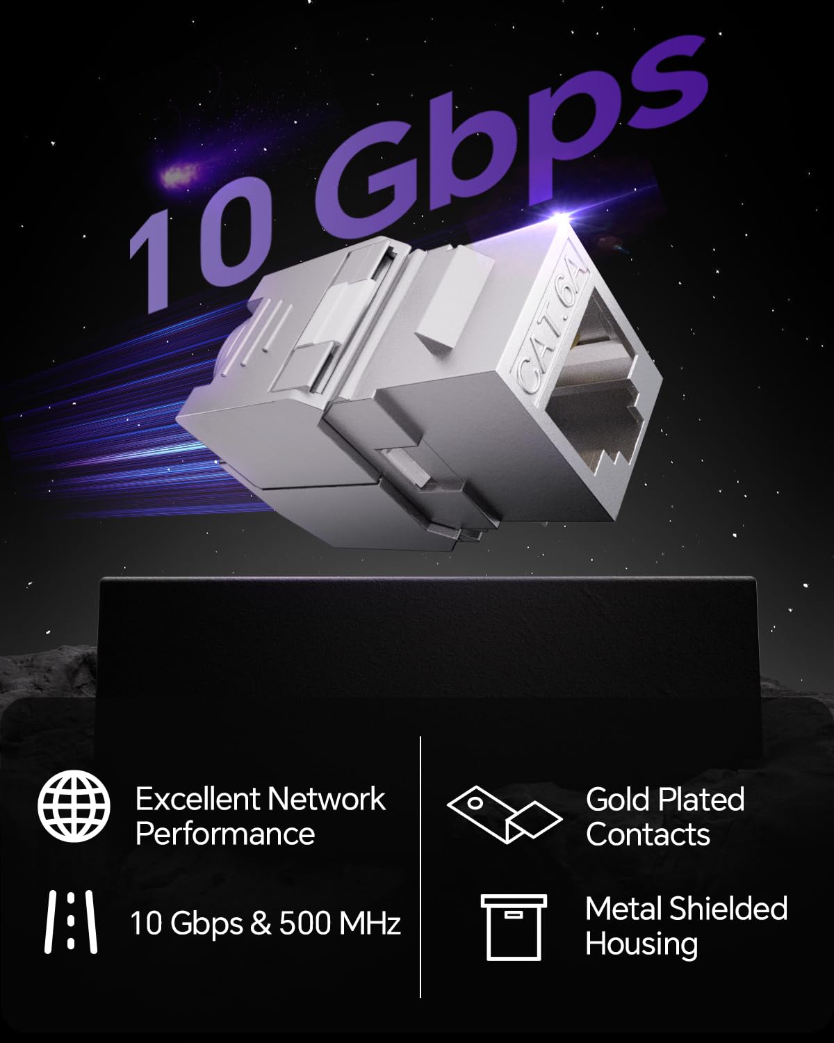 VCELINK Juego de paneles de conexión de 24 puertos modular en pulgadas + 24 módulos Keystone RJ45 compatibles con CAT6a