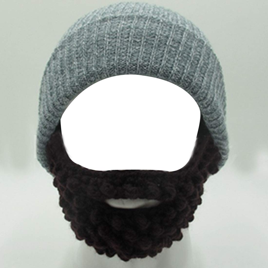LerBen Men Women Beard Hats Warm Winter Knitted Beanie Caps Ski Hat Navy