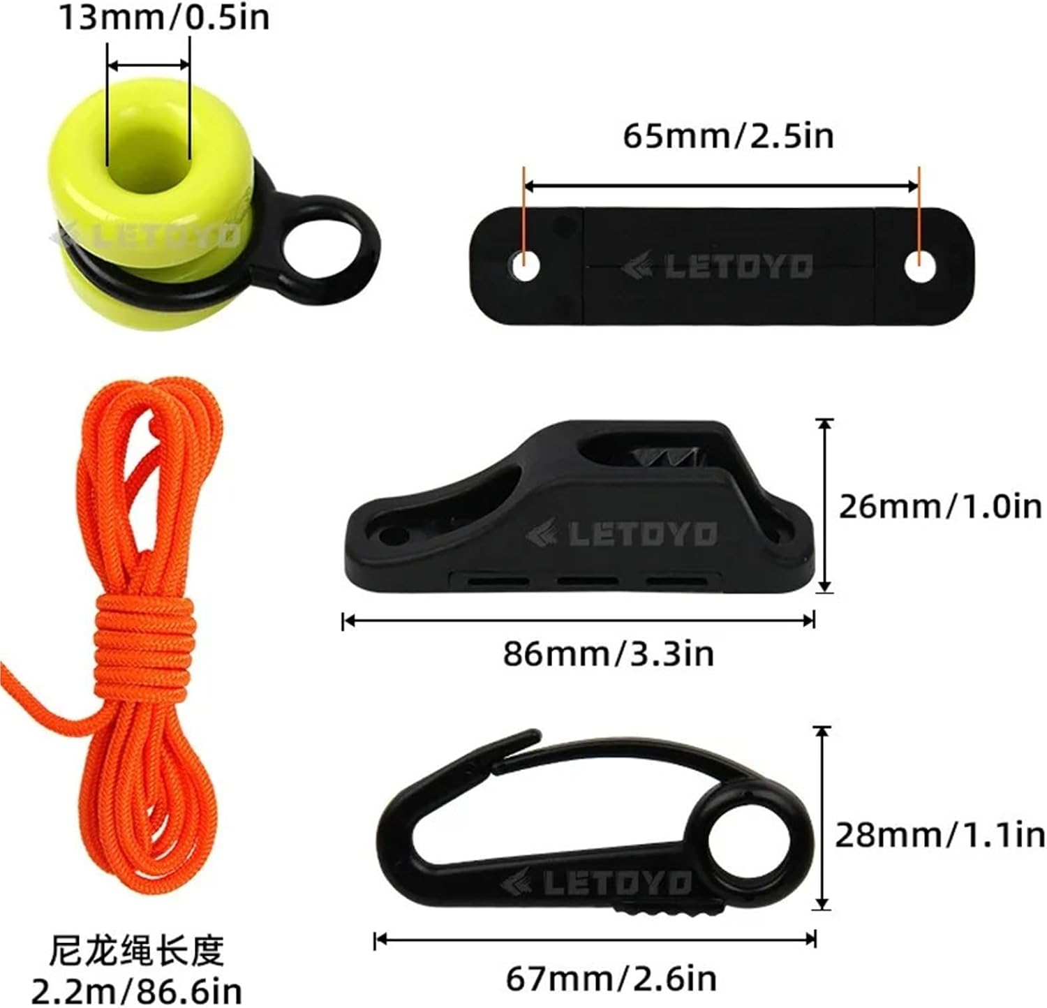 Fishing Downrigger Weight Snubber 2 pcs Downrigger Weight Retriever 86In Cord Clamp Fairlead Cleat Trolling Fishing Saltwater Boat Fishing Deep Sea Fishing