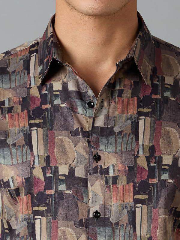 Image of MARK & ALBERT Men's Slim Fit Cotton Formal Shirt