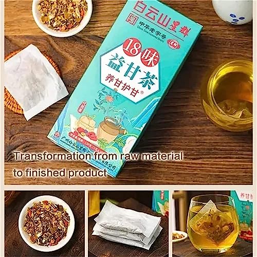 18 Flavors Liver Care Tea, Herbal Stone Tea, Herbal Tea For Liver, Health Liver Care Tea, Cun Gu Tang Herbal Stone Qing Tea, Cungutang Cha, Chinese Liver Care Tea (2Box(60Bag)) #TOP3