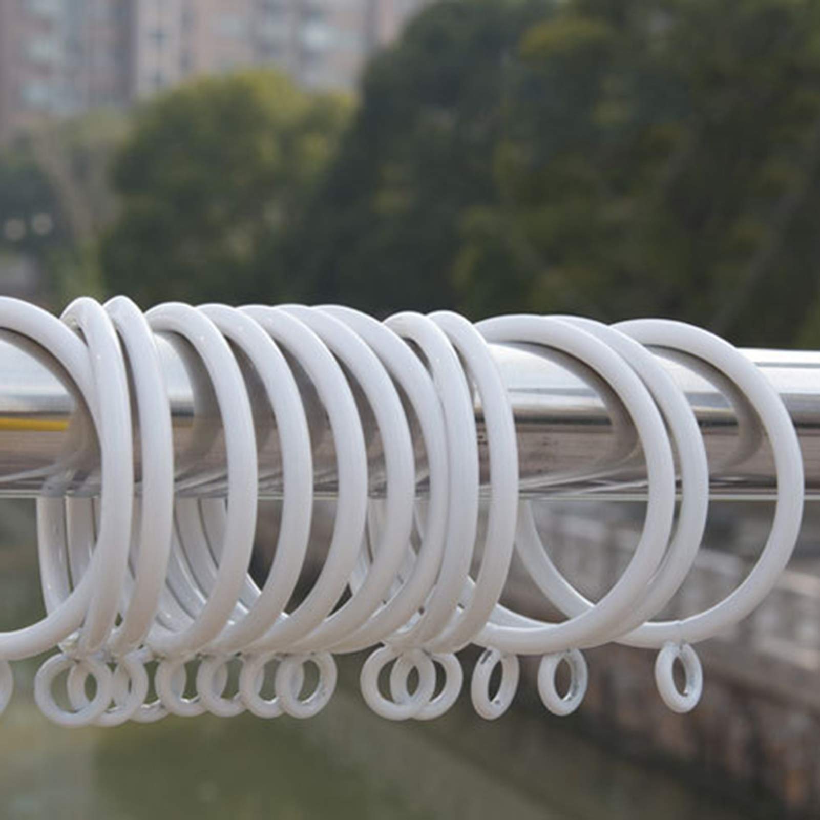 Hshduti White 10Pcs Metal Curtain Rings Drapery Curtain Hanging Rings For Curtains And Rods, Drape Sliding Eyelet Rings, 28 Mm 38 Mm Internal Diameter 38Mm
