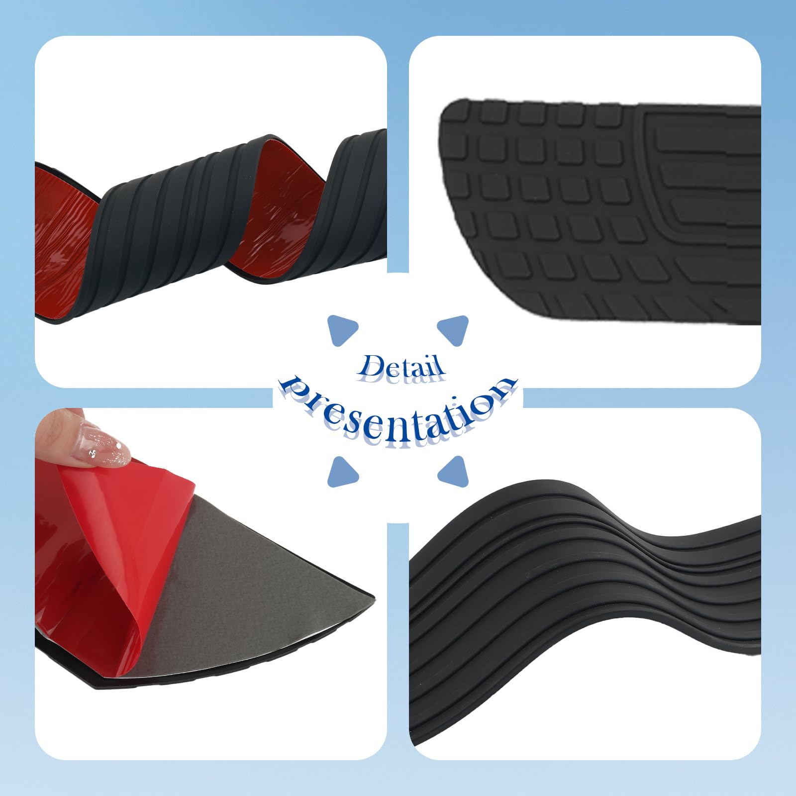 Cuttable Rear Bumper Protector for Car,40.35x3.3 Trunk Bumper Guards with Anti-Skid Textured to Avoid Scratches in Original Paint,Upgraded Car Accessories Rear Bumpers Cover