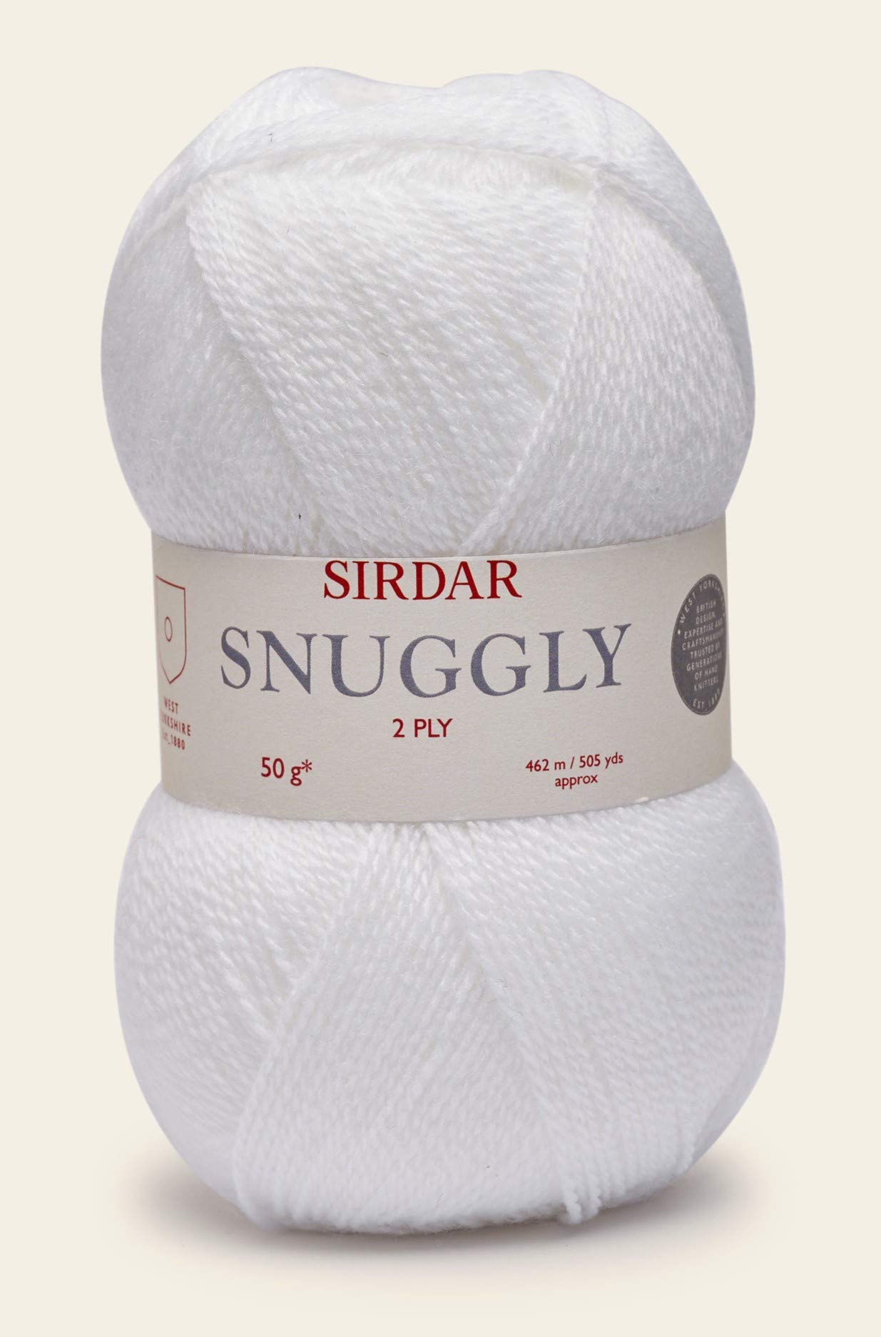 Sirdar Snuggly 2 Ply Knitting Wool/Yarn White 251 - per 50g ball