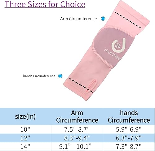 Miniatura 6 de HARTPOR Mangas de brazo de voleibol que pasan las mangas del antebrazo con almohadilla de protección y agujero para el pulgar para jóvenes, protegen