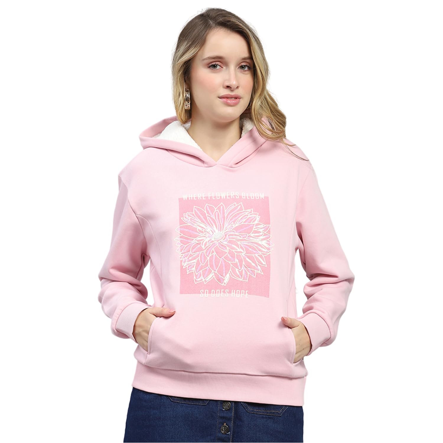 monte carlo Blue Printed Hooded Neck Full Sleeve Sweatshirt for Womens-picture-43