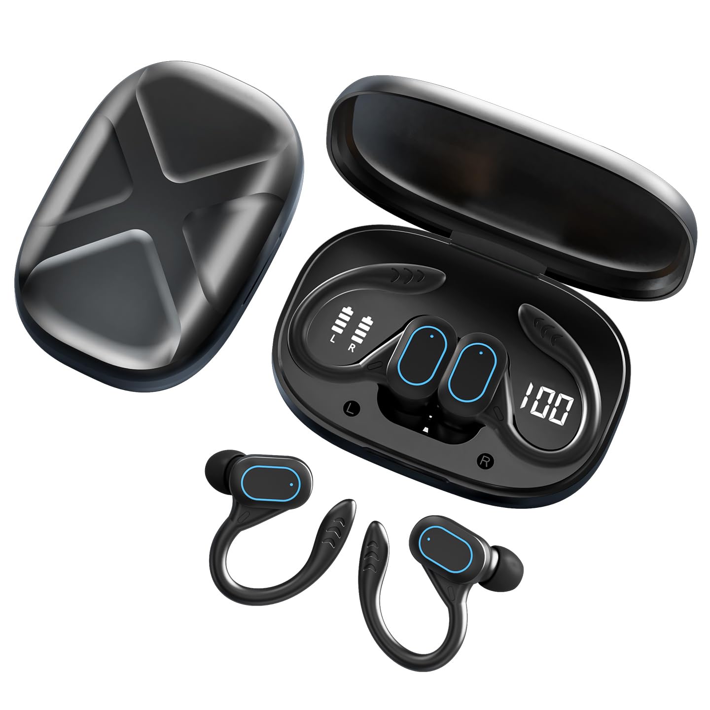 Photo 1 of **Factory Sealed**CGWSHZGD AI Real-Time Translation Earbuds, 144-Language Translator, Bluetooth 5.4 Wireless Earphones with Ear Hooks, 28H Playtime for Travel, Business and Learning