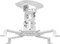 WALI Suporte de teto para projetor, suporte universal para projetor de baixo perfil com braços retráteis e função de ajuste múltiplo (PM-002-W), branco