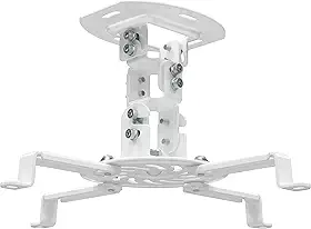 WALI Suporte de teto para projetor, suporte universal para projetor de baixo perfil com braços retráteis e função de ajuste múltiplo (PM-002-W), branco