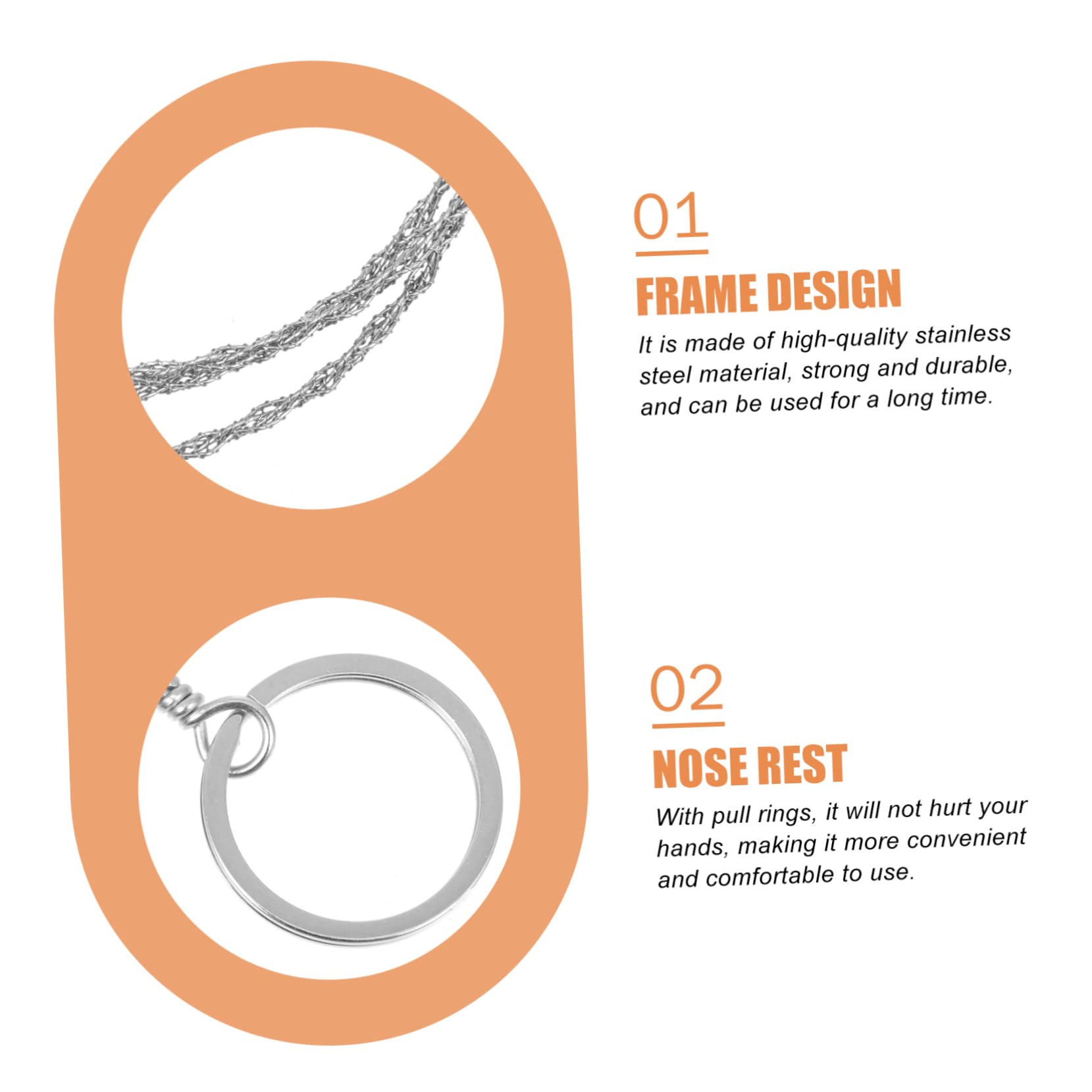 GOOHOCHY Survival Wire Saws 3pcs Chain Rope Saws Stainless Steel Fretsaws for Camping and Emergency