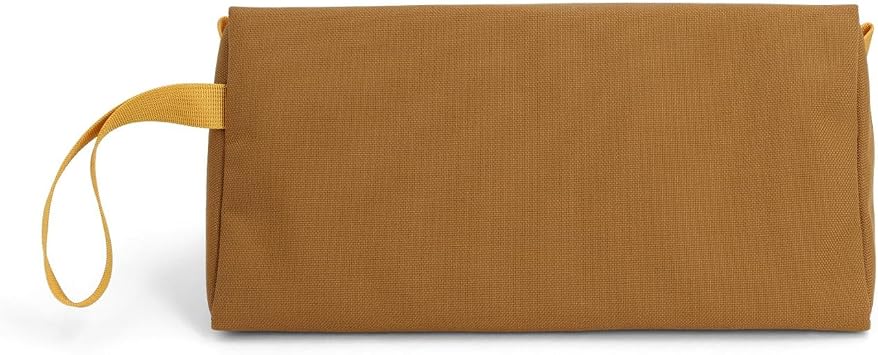 Topo Designs Dopp Kit - Travel Bag for Personal Care Essentials, Self Standing Triangular Shape, Fully Lined for Easy Cleaning, Recycled Nylon (Beetle/Spice)