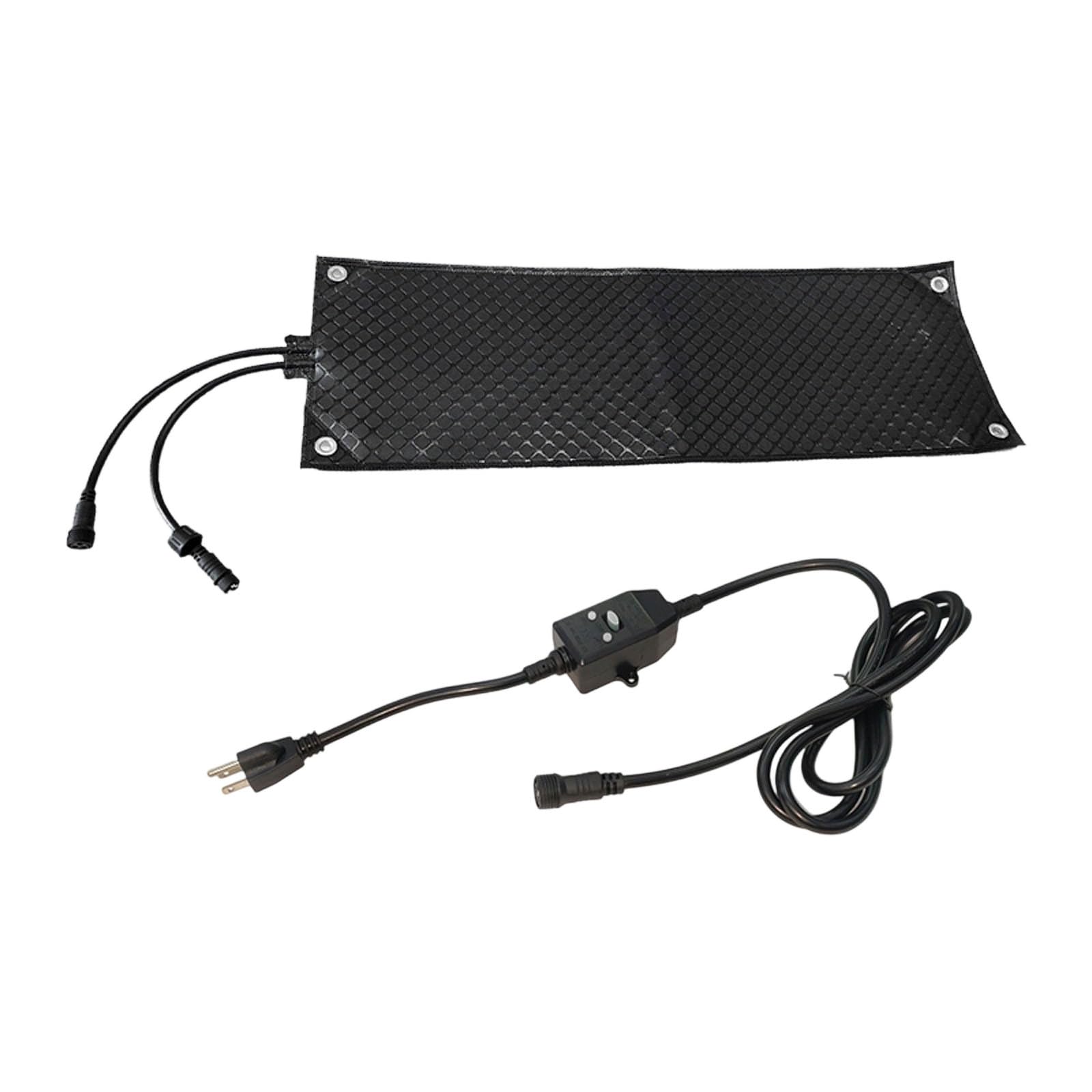 Tappetino riscaldante invernale in PVC per marciapiedi, gradini, cavo di alimentazione con velocità di fusione di 76 cm/h, per riscaldamento ideale per uso esterno (Black1, 25,4 x 76,2 cm)