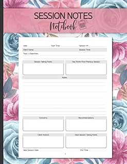 Session Notes Notebook: Client Session Organizer for Therapists, Counselors, Coaches, and Social Workers
