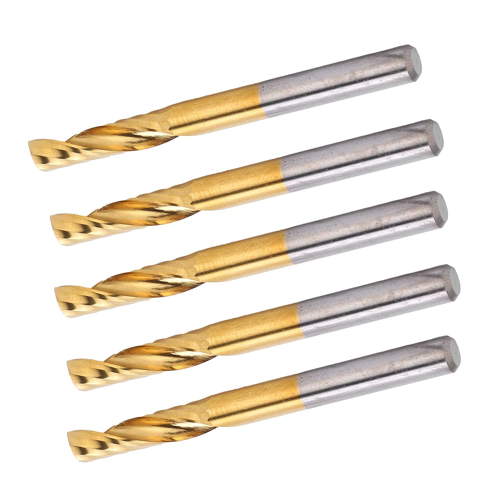 Set di 5 Punte per Fresa CNC a Spirale, in Acciaio Ad Alta velocità Placcato in Titanio, 4 X 17 X 45 Mm, per Taglio di Alluminio, Ottone, Rame, da Parte di Utenti e Officine CNC