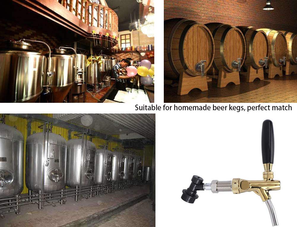 Bierfassspender Einstellbarer Bierhahn aus Edelstahl mit Kugelverschluss für Homebrew-Fassweingetränke