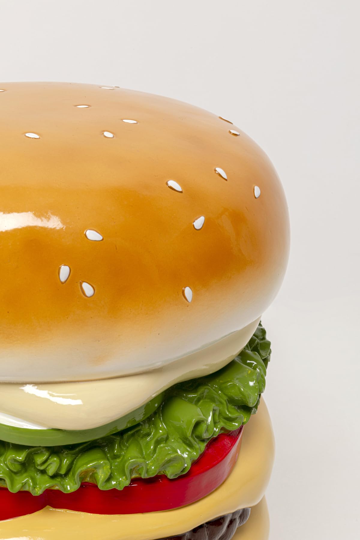 Kare Design Sitzhocker Burger, Mehrfarbig, Durchmesser 36 cm, Burger-Motiv, 110kg Belastbarkeit, Rund, Hocker, Dekoobjekt, Wohnzimmer