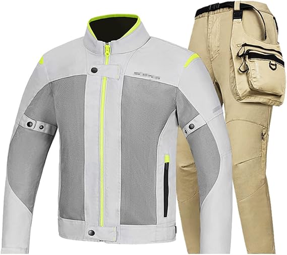 Amazon Co Jp バイク用 メンズ ジャケット パンツ上下セット プロテクター付き バイクウェア セット 通気性 ライダースーツ 上下セット 視認性 保護力 おしゃれ スポーツツーリング ロングツーリング 夏用 S 4xl 車 バイク
