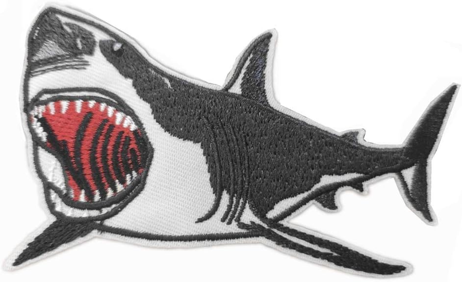Amazon.com: Cute-Patch Shark Embroidered Iron on Patch