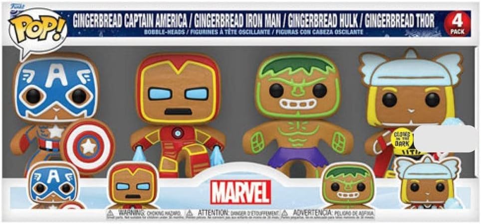 Gingerbread Captain America / Iron Man / Hulk / Thor Funko Pop! GITD Walmart