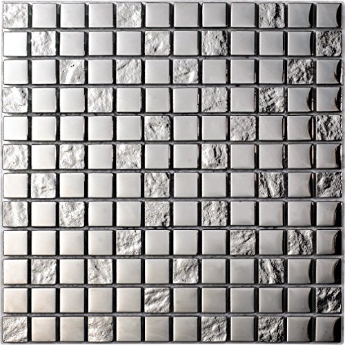 Decostyle DEC-47082626113 Mosaico Decorativo, Plata, 8 mm, 30 x 30 cm