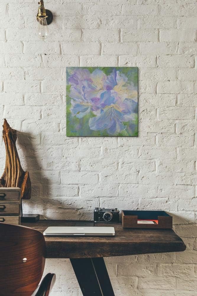 Epic Graffiti ' Radiant Rhododendron' by Anne Waters Giclee Canvas Wall Art, 12" x 12", Blue
