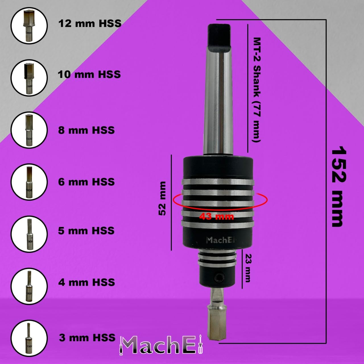 MachEl Lathe's High-Precision Live Revolving Center with MT-2 Shank Teng Style - Image 3