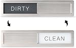 KitchenTour Clean Dirty Aimant pour lave-vaisselle Mise à niveau Magnet Super Strong - Indicatif d'argent magnétique non-rayure facile à lire avec clair, gras & Texte coloré 1.Argent