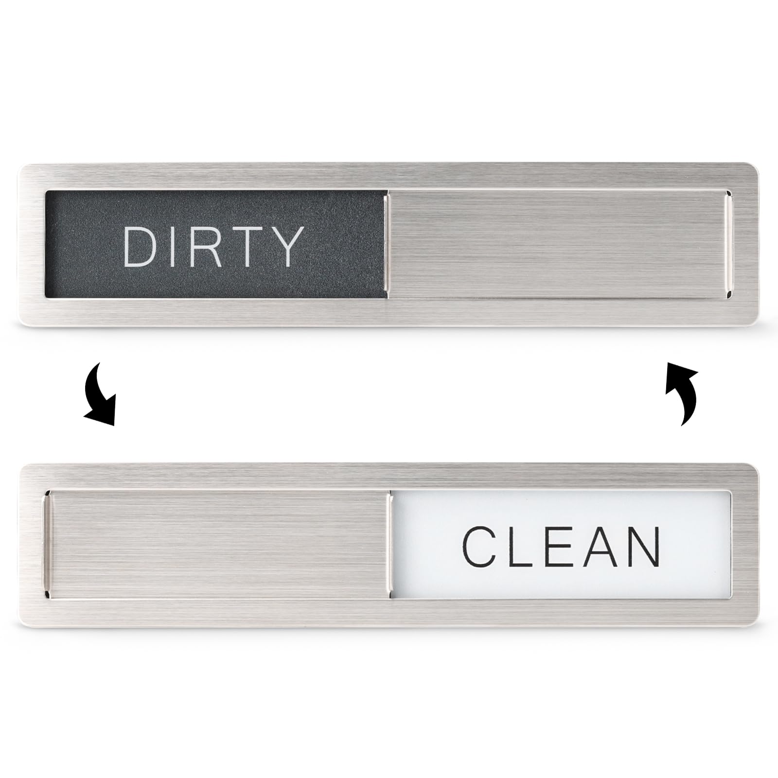 KitchenTour Dishwasher Magnet Clean Dirty Sign, Premium Stainless Steel Clean Dirty Magnet for Dishwasher, Strong Magnet Non-Scratch Dishwasher Sign Kitchen Decor