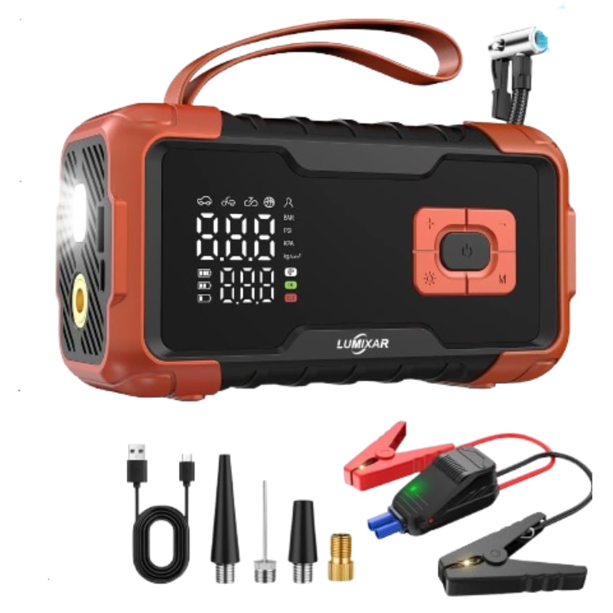 Auxiliar Partida Automotivo Bateria Portátil Compressor Ar