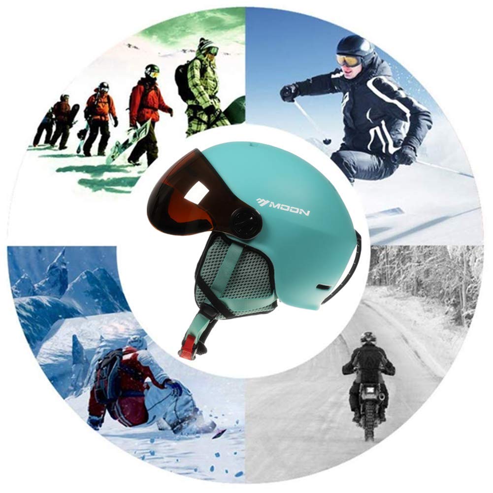 TentHome Kask narciarski/snowboardowy, unisex, lekki, profesjonalny, regulowany kask sportowy na śnieg z wizjerem goglowym