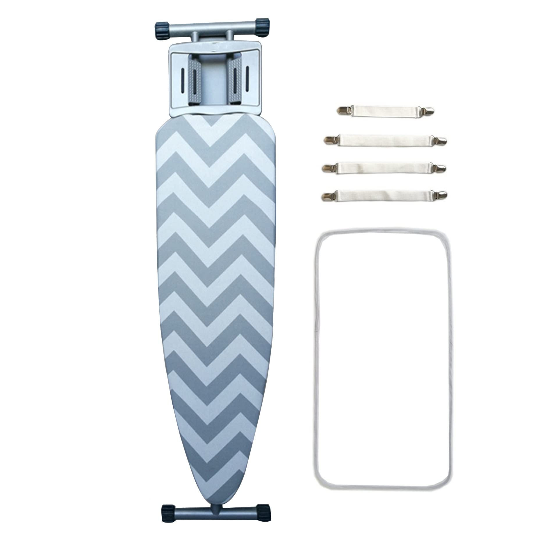 YYHJ Ironing Board Cover and Pad,Extra Wide 14.9" x 53.9"Table Top Replacement Iron Boards Covers,Elastic Edge,Resists Scorching and Staining,Durable Foam 3 Layers,Easy-Fit