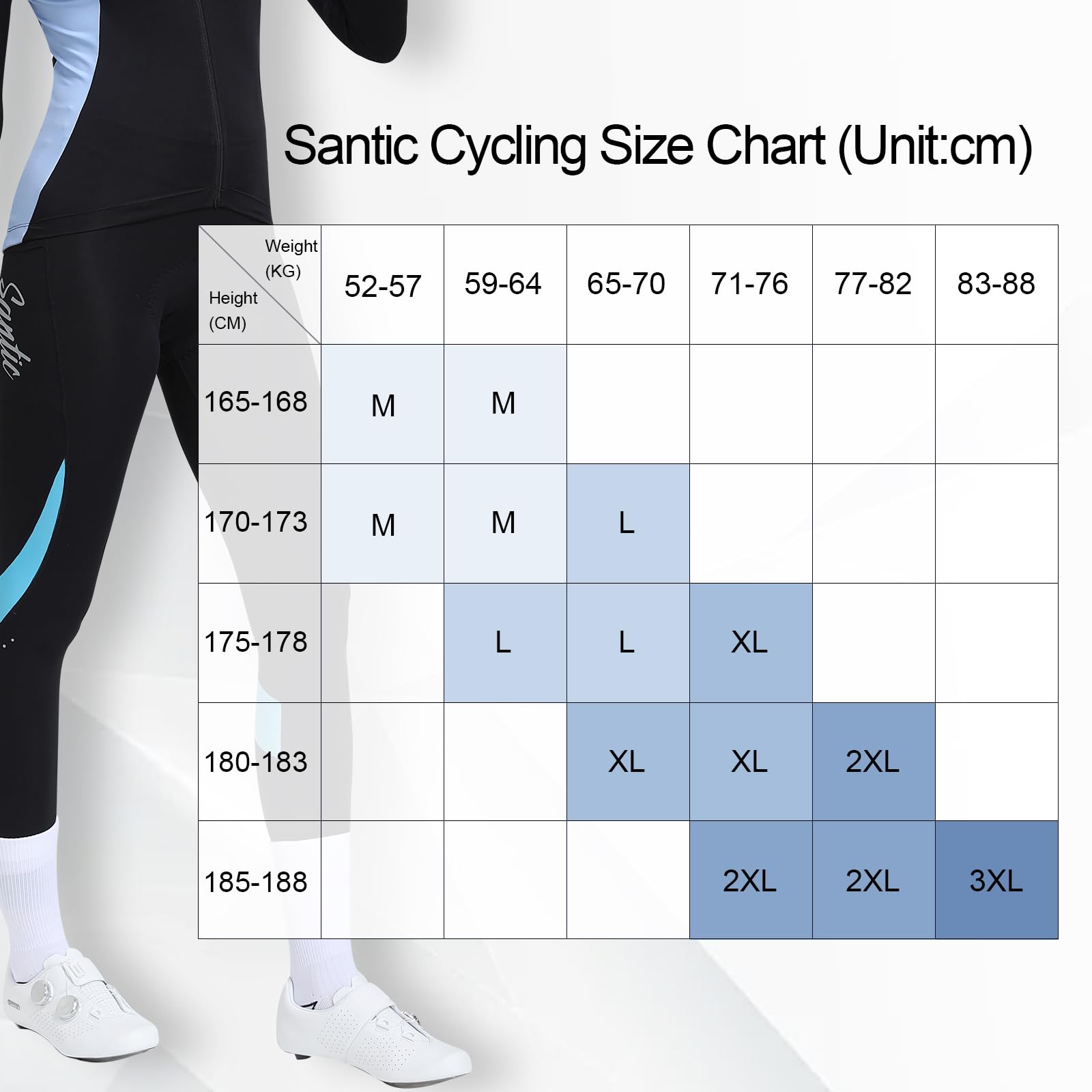 Santic Pantalon Cycliste Thermique d'hiver pour Femmes Pantalon Cycliste Pantalon Legging à Haute Densité Haute élasticité et Rembourrage en Mousse 4D Respirante