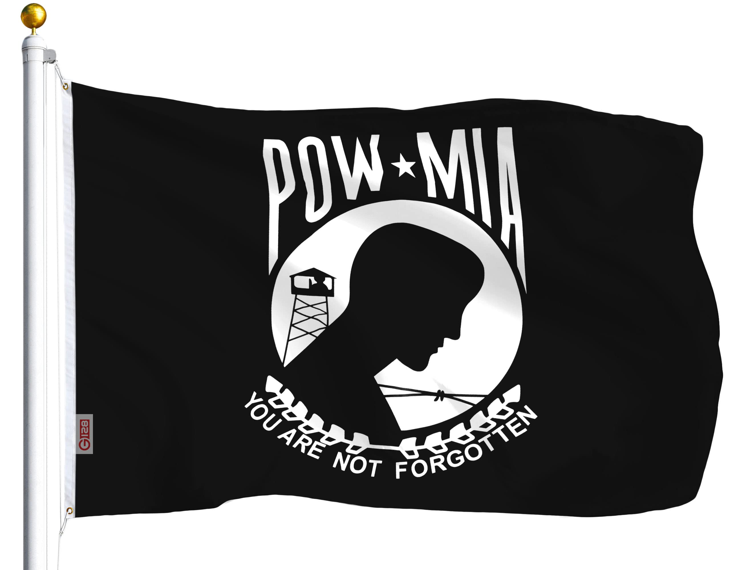 Ruffin Flag Company POW MIA Garden Flag - 12x18 Inch Sleeved Polyester Prisoner Of War Missing In Action Flag
