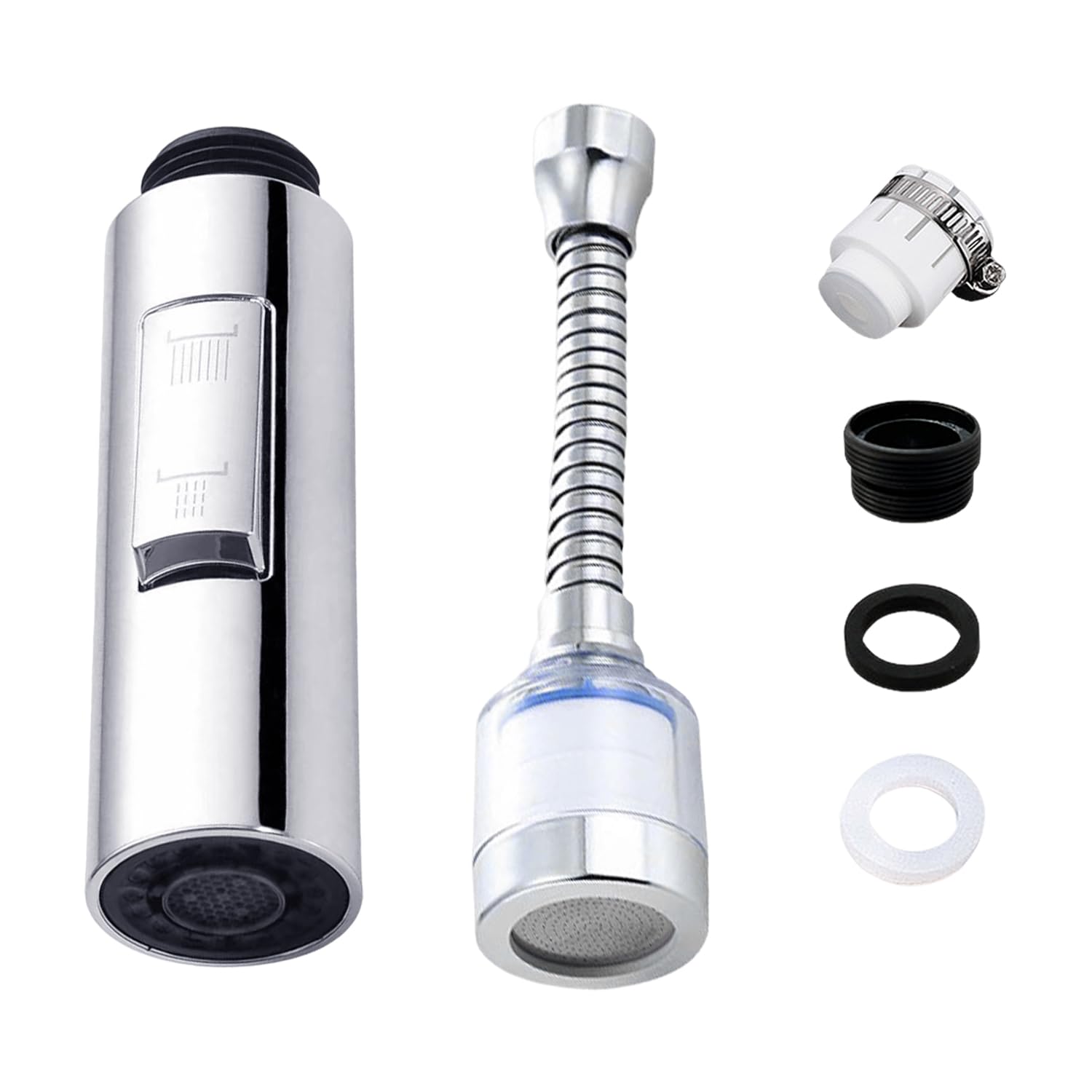 Wufgwbd Steel Color 1 Telescopic Faucet Accessory, 1 Faucet Filter, Replacement Of Splash-Proof Shower Head, Removal Of Impurities, Sediment Filter.
